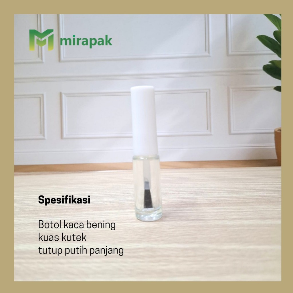 5ML CLEAR ROLL BOTTLE WITH WHITE CAP - HENNA / EYELINER / LIP TINT LIPGLOSS LIP SERUM NAIL POLISH BR