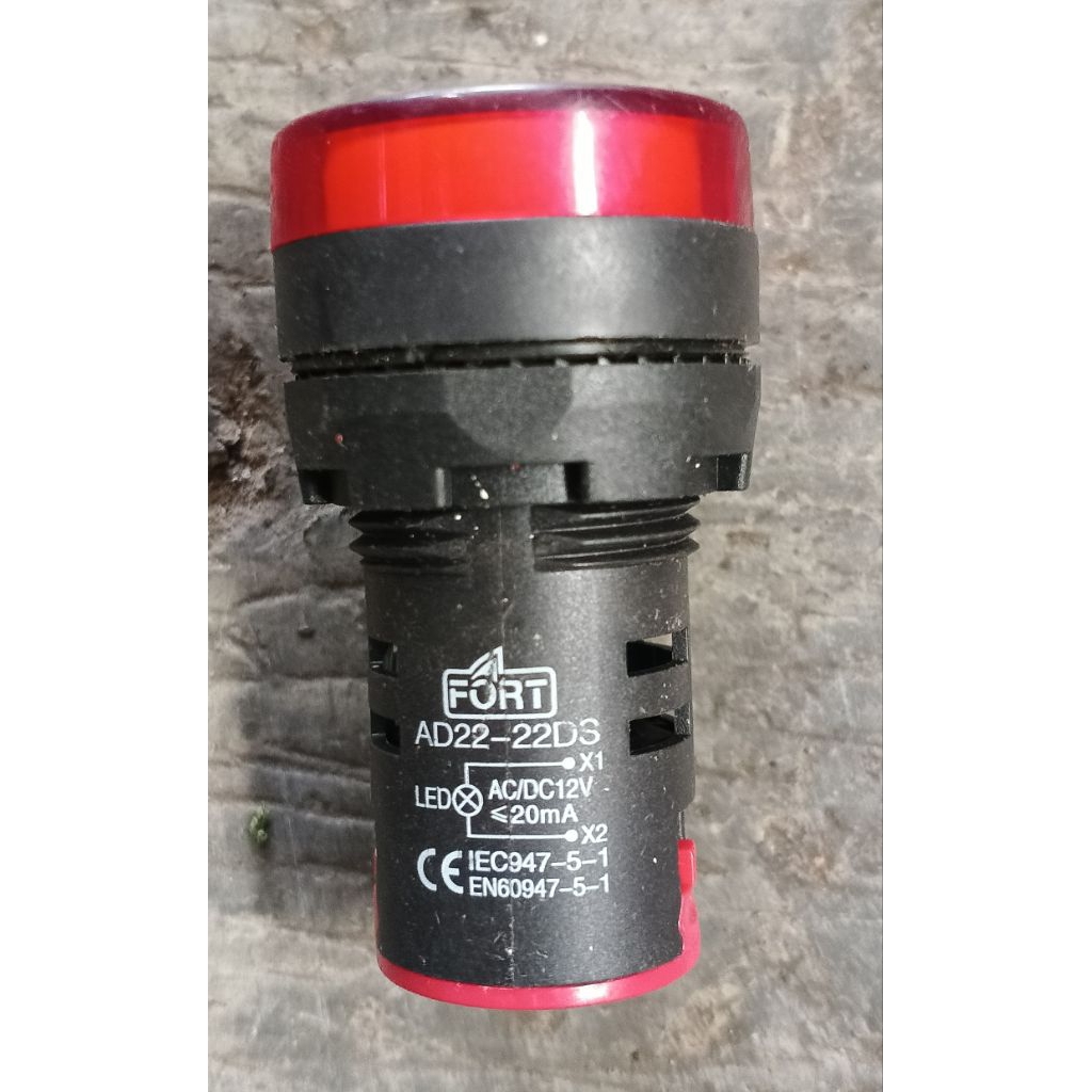 MERAH Fort Pilot lamp AD22-22DS 22mm แดง