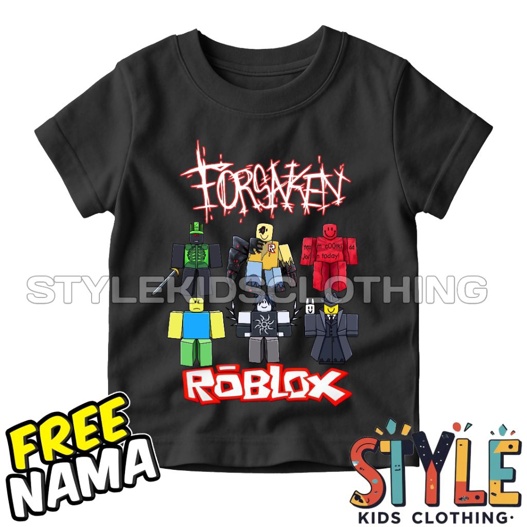 เสื้อยืดเด็ก เสื้อผ้าเด็ก 1x1x1 JOHN DOO COOLkid NOOB TWO TIME MAFIIOSO Forsaken Roblox ชื่อฟรีเสื้อ