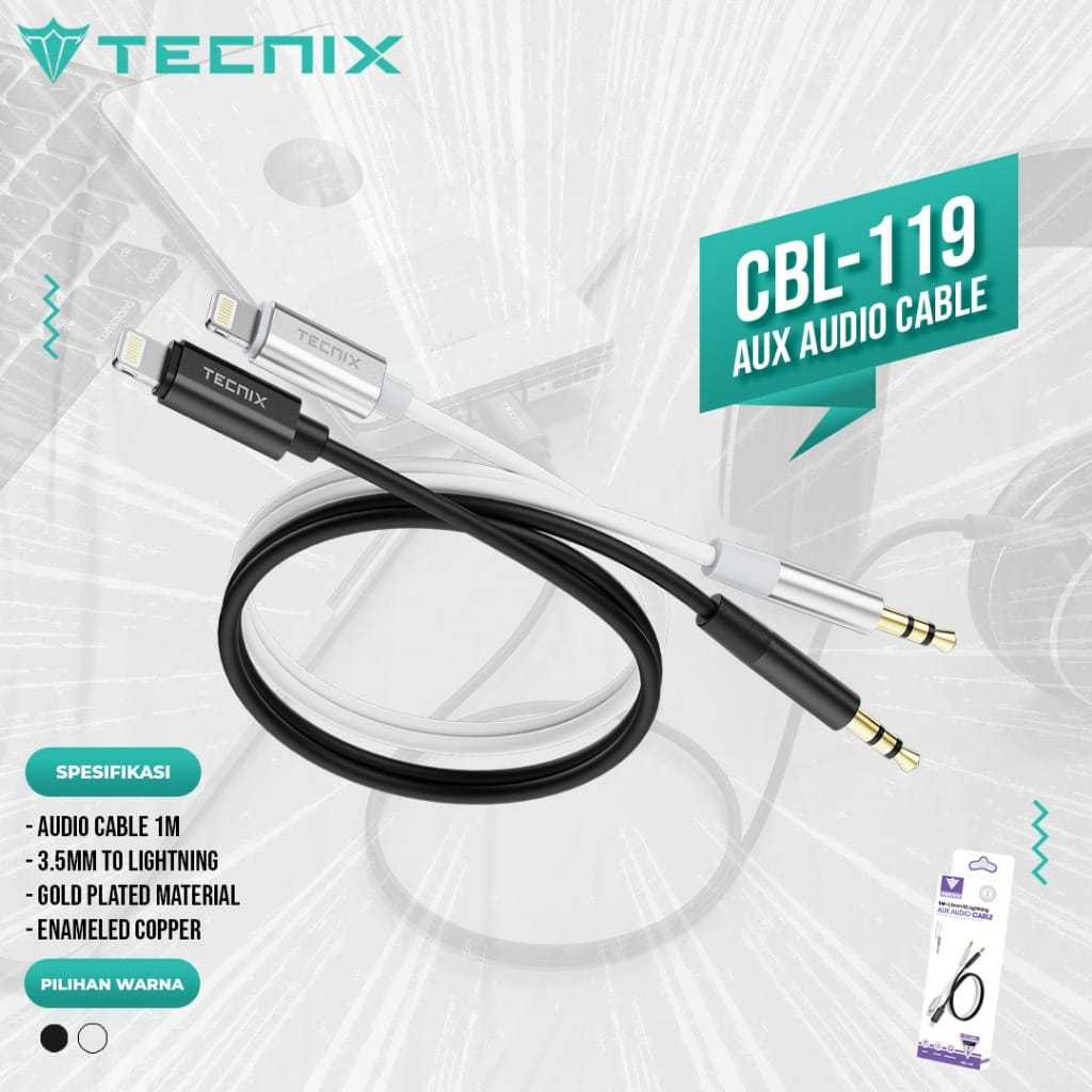สายเคเบิล Aux Lightning to Jack 3.5 มม. TECNIX CBL-119 สายสัญญาณเสียง Lightning