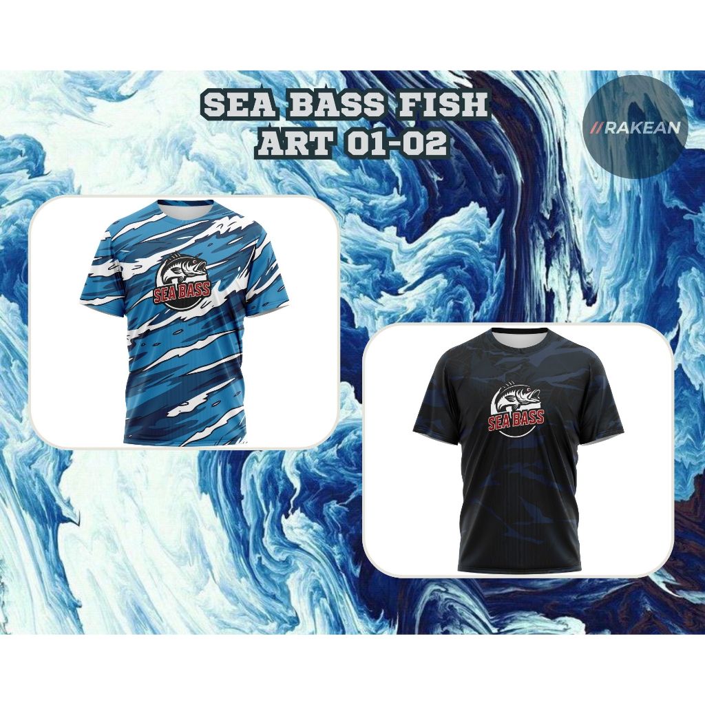 ผู้ชาย Sea Baas Fish Fishing Mania Fishing Jersey เสื้อยืด Fishing Art 01 & 02 การพิมพ์เต็มรูปแบบฟรี