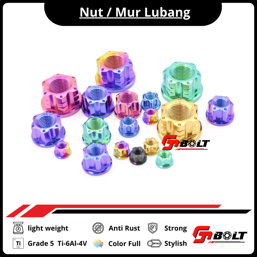 Titanium Hole Nuts m6, m8, m10, m12 & m14 / Titanium Hole Nuts Ti-6Al-4V