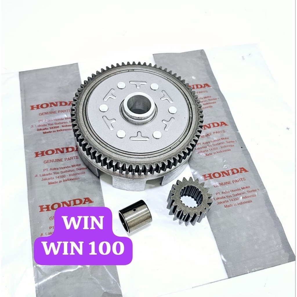WIN CLUTCH HOUSING SET GEAR PRIMARY GEAR BOSHINING WIN 100 CLUTCH BOWL HOUSING WIN HONDA GEAR 67T 18