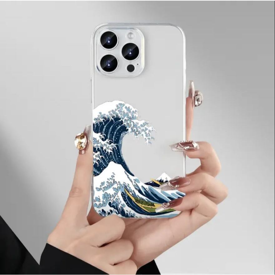 TRANSPARENT TPU Softcase พร้อม WAVE Motif สําหรับ SAMSUNG A23/A32/M325G/M22/F22/A5/A33/0S/A50/30S/A5