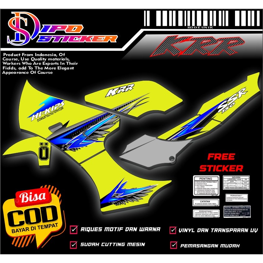 Kawasaki ninja KRR SSR โปร่งใส uv Maxdecal striping สติ๊กเกอร์ (ขอขอได้)