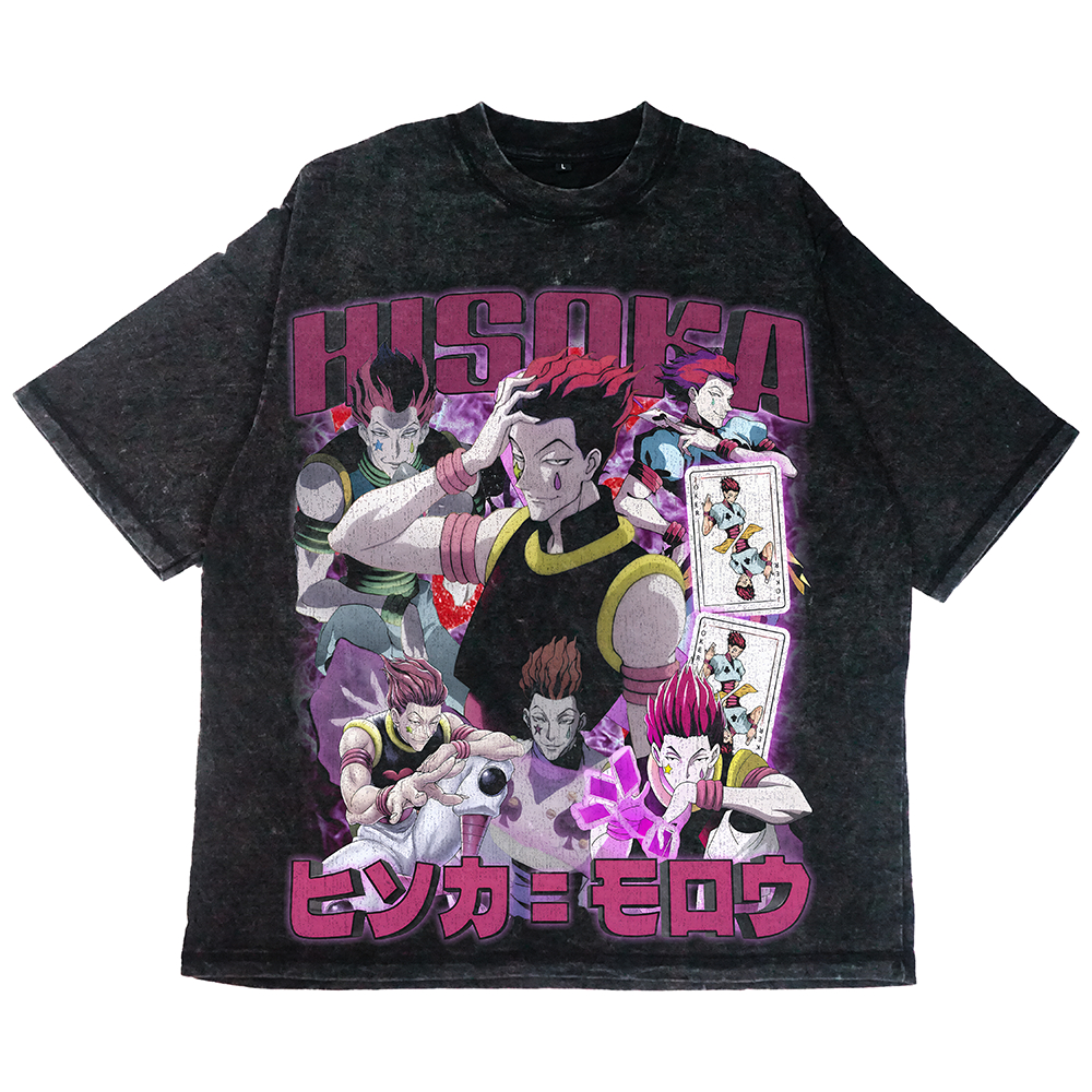 Hisoka / Stonewash / Boxy Oversize / Regular Upsize / เสื้อยืด Wibu Skena