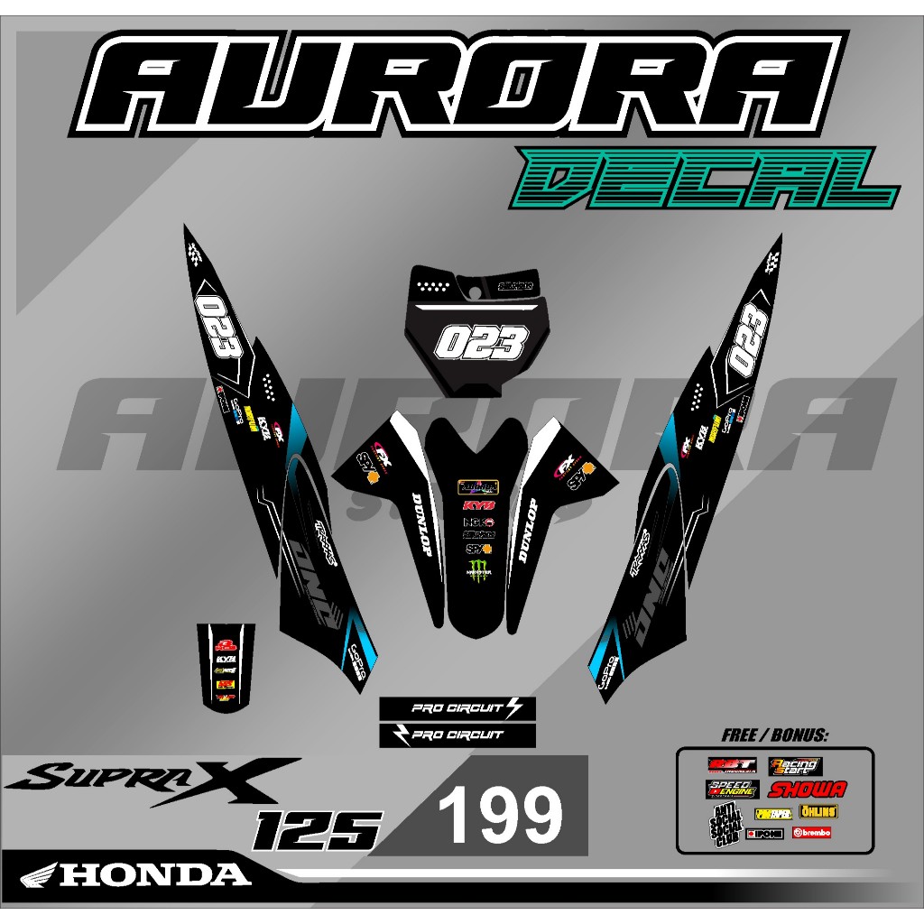 สติ๊กเกอร์ Denting Mas Terang Striping Rbt Supra X 125 Bebek Standard Modification Supermoto Yz Crf 
