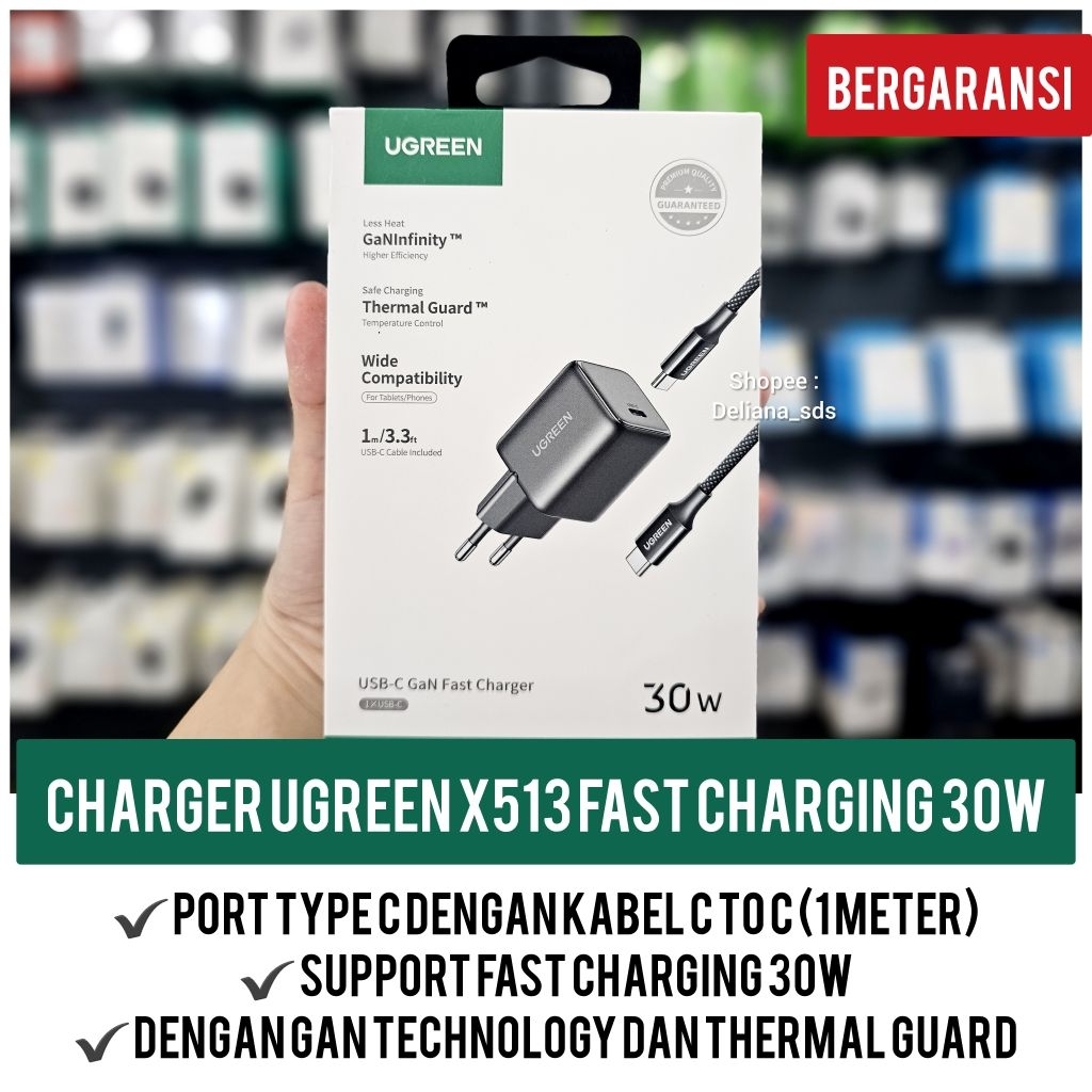 Ugreen X513 Fast CHARGING 30W Charger อย่างเป็นทางการรับประกัน 1 ปี Ugreen Fast CHARGING 30W Charger