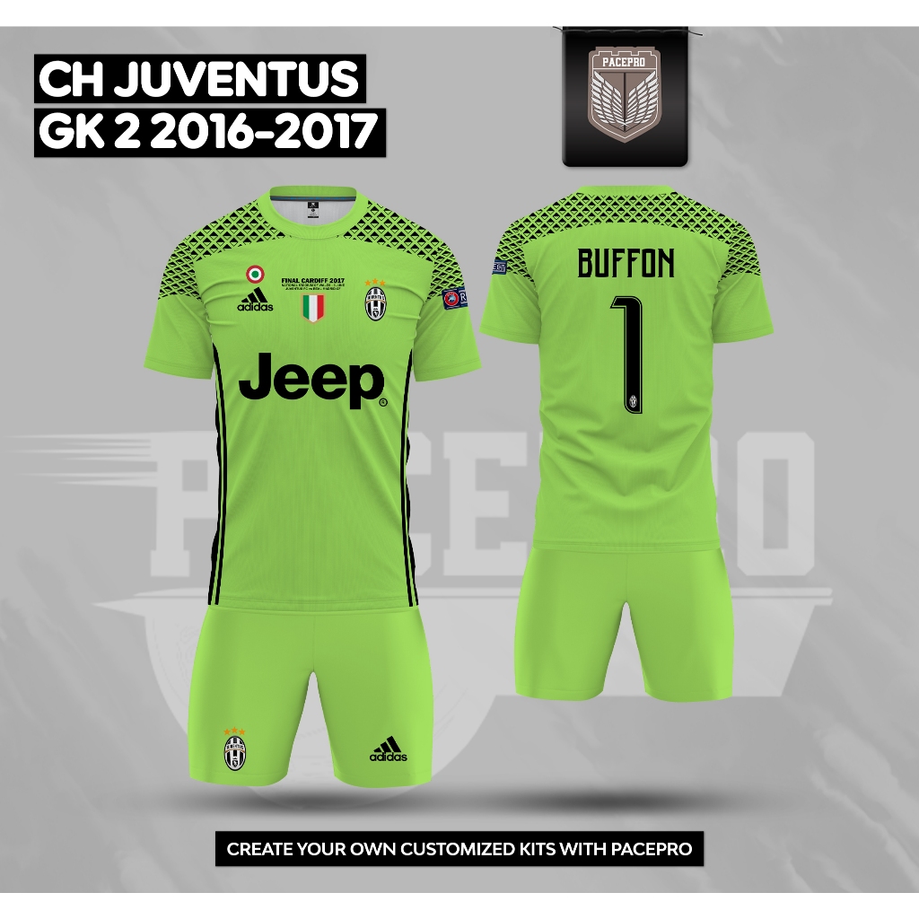CH Juv3ntus GK Premium Football Jersey (2) 2016 - 2017 ฟรีชื่อและหลังแบบกําหนดเอง