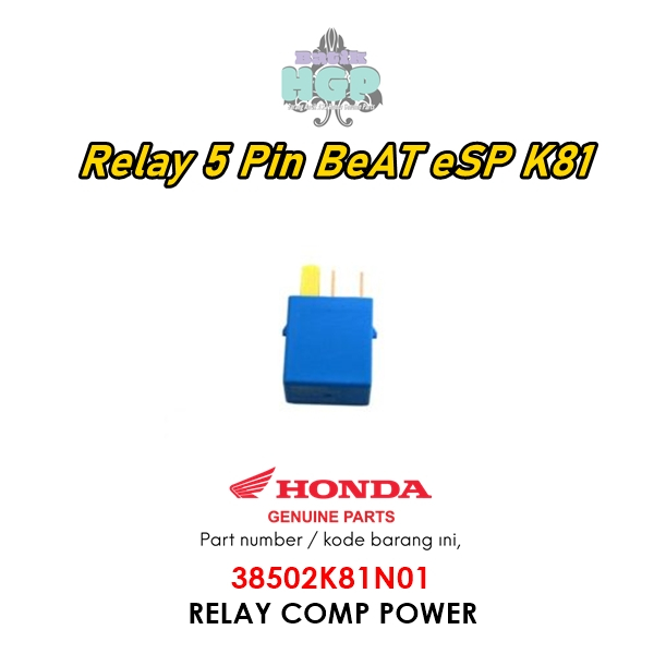 38502K81N01 - Bendik, รีเลย์สตาร์ท 5 ขา Beat ECO ESP K81, รีเลย์ไฟคอม AHM ดั้งเดิม