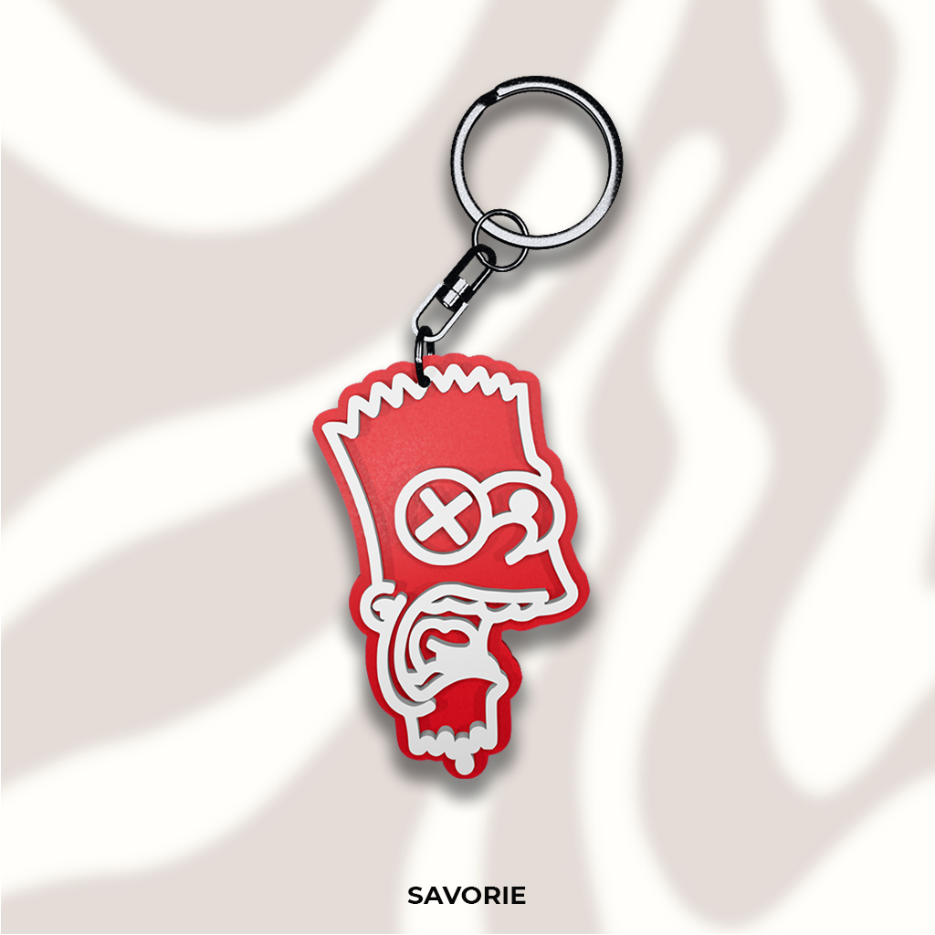 THE SIMPSONS CHARACTER 8G RED WHITE 3D KEYCHAIN