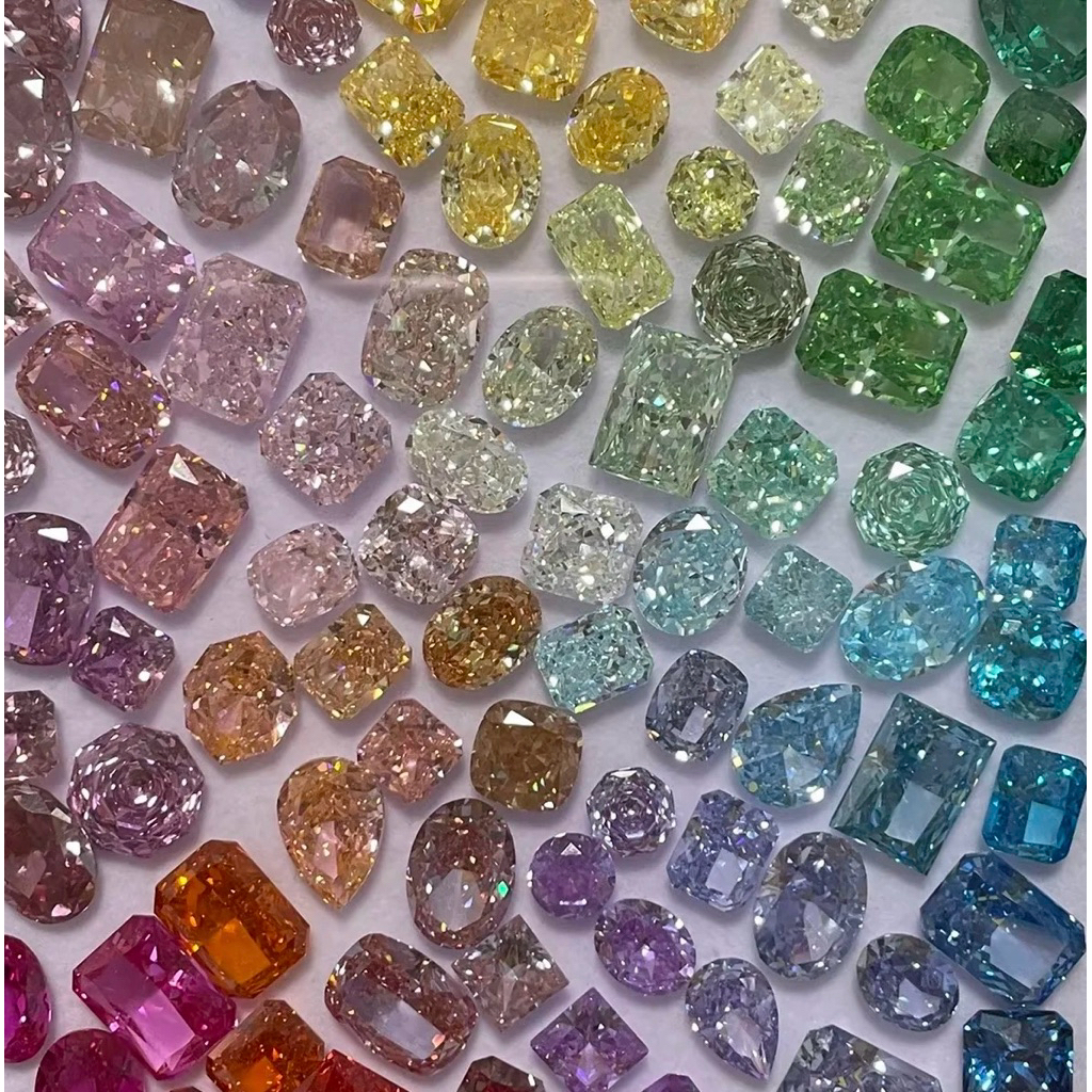 [ สีสัน 2 - Carbon Diamond&Modified Brilliant ]FL-IF-VVS1 คุณภาพ -Color D PREMIUM Austria Lab Carbon