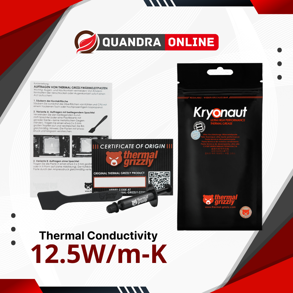 Thermal Grizzly Kyronaut 1 Gram Thermal Paste - Original Germany Thermal Cooling Paste