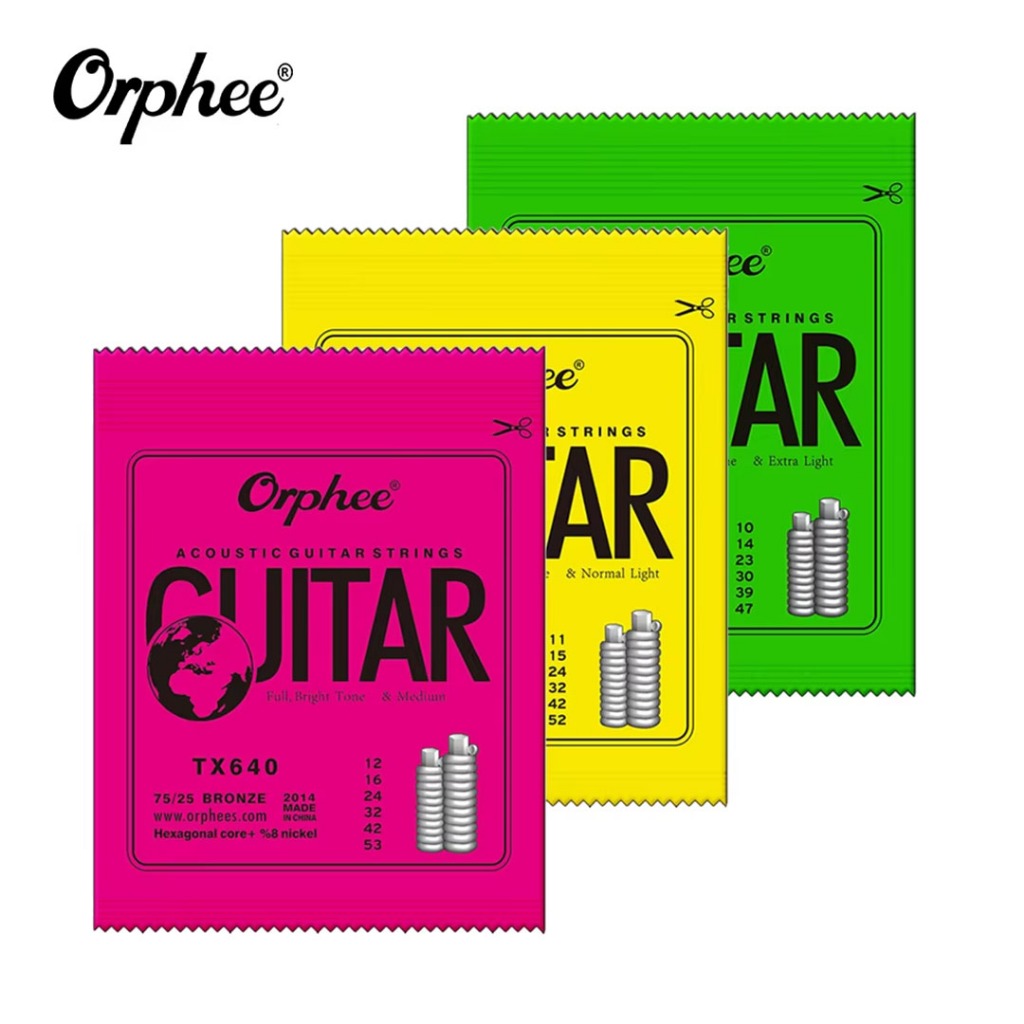 Orphee TX สายกีต้าร์โปร่งชุดป้องกันสนิมขนาด 10 11 12 Series TX620 TX630 TX640