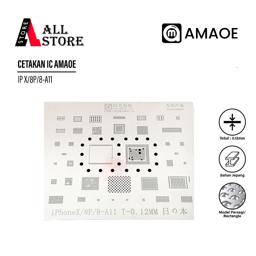 Amaoe iPhone X 8 Plus 8 A11 Reballing Stencil 0.12mm Original ความแม่นยําสูงวัสดุญี่ปุ่นสําหรับ CPU 