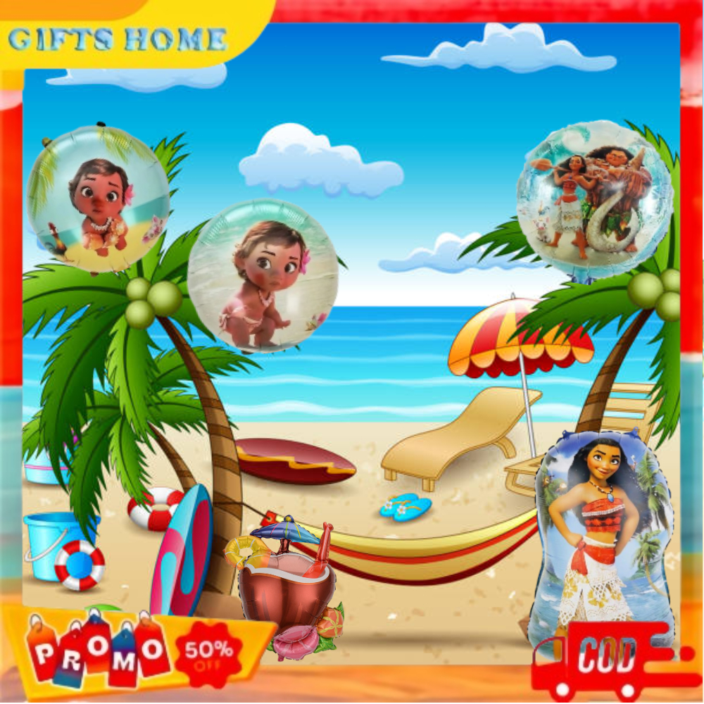 ลูกโป่งฟอยล์ Disney Moana / ฟอยล์กลม 18 นิ้ว Baby Moana Mavi White Moana Damigod Maui Disney