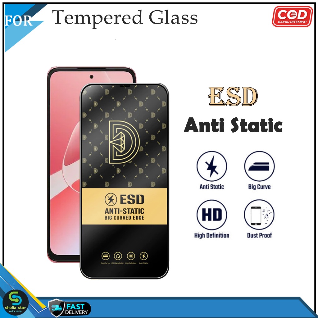 กระจกนิรภัย Anti Static ESD คลุมทั้งหมด Realme GT 5G GT 2 GT 2 Pro GT Master GT Neo GT Neo 2 GT Neo 