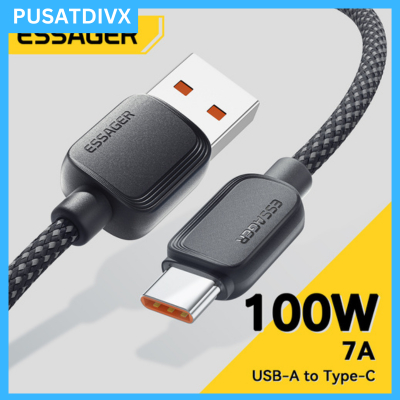SANJI ESSAGER USB TYPE C DATA CABLE MULTIFUNCTION FAST CHARGING 7A 100W 2M - ES-X46 - สีดํา 2 เมตร