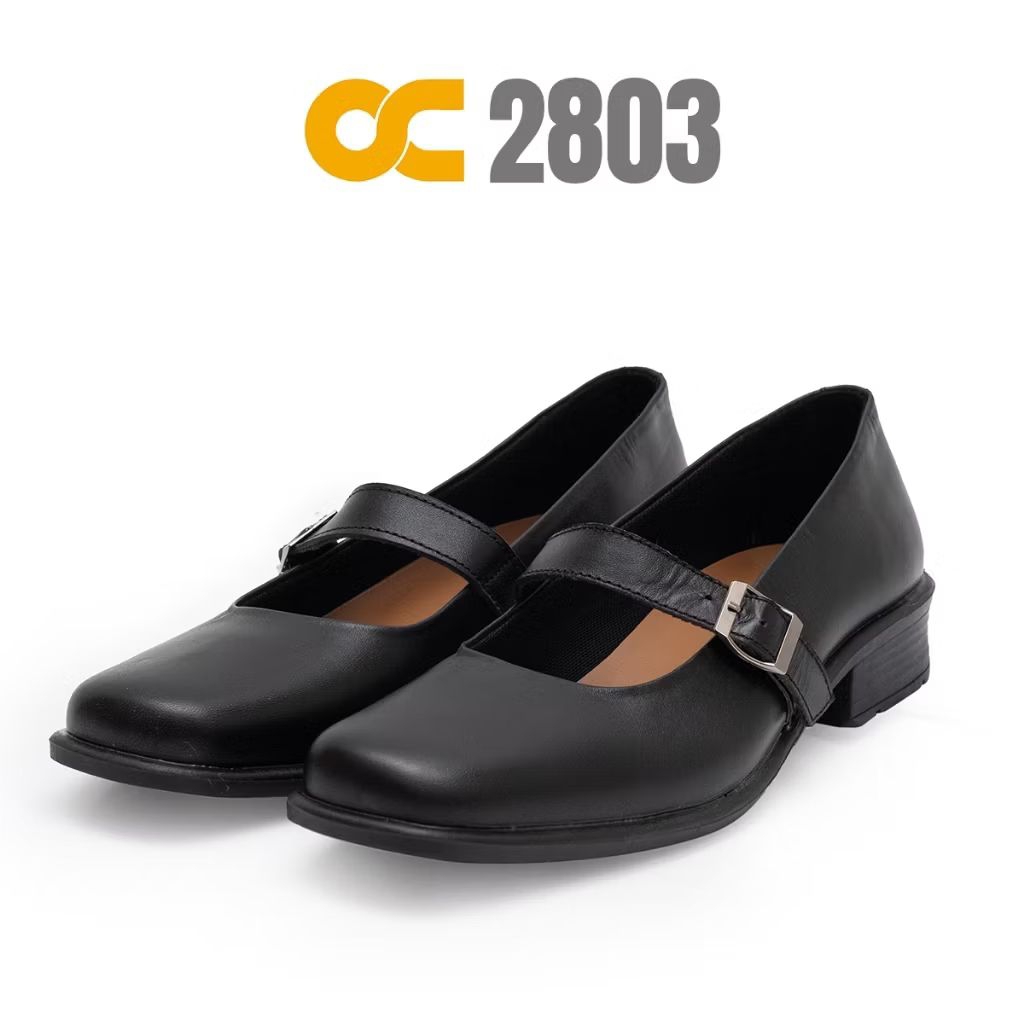 รองเท้าหนังแท้ Casual Pantopel Black Paskibra Girls Official, Oc 2803