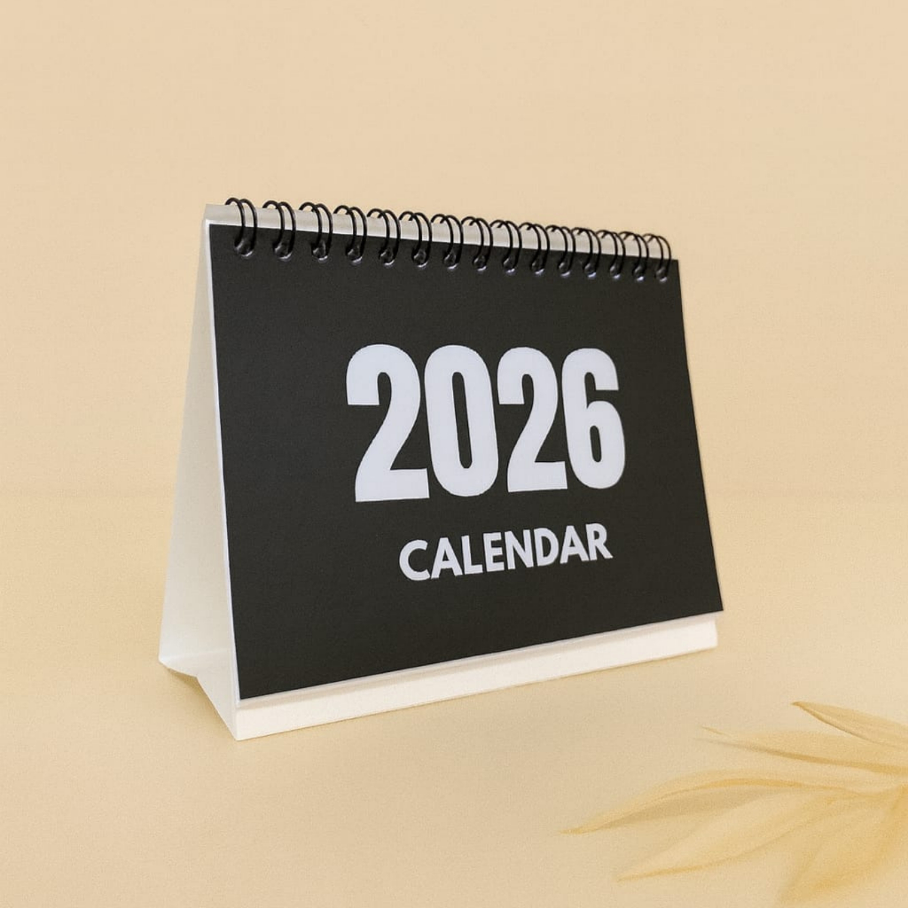 2026 CALENDAR / A6 DESK CALENDAR / AESTHETIC SITTING CALENDAR / OFFICE CALENDAR / STUDY DESK CALENDA
