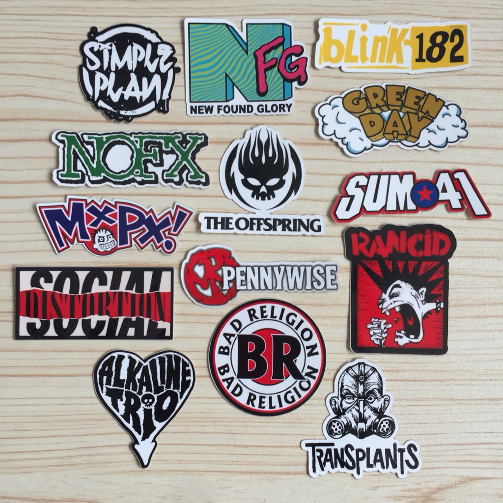 Aesthetic Sticker หมวกกันน็อคแล็ปท็อปสายกีต้าร์ Melodic Punk Rock Pop Punk