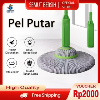SEMUT BERSIH Pel Putar Otomatis Magic Twist Mop Pel Lantai Peras Otomatis dengan Kain Mikrofiber Daya Serap Tinggi Gagang Hijau