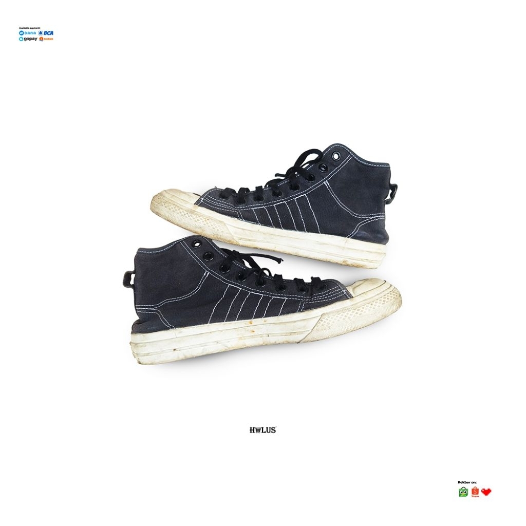 Adidash Nizza RF สูงสีดําสีขาวหายาก