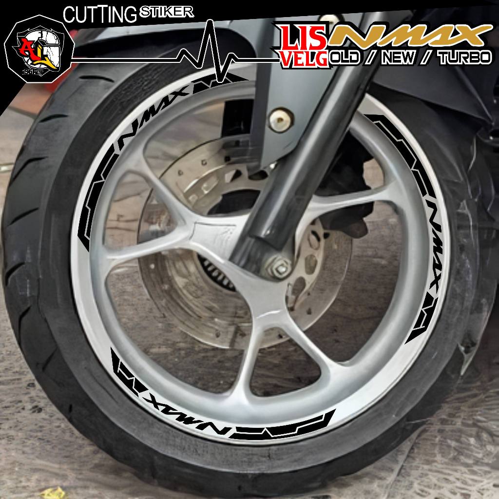 NMAX, OLD, ใหม่, TURBO/01 MOTORCYCLE RIM STICKERS/CUTTING STICKERS/STRIP STICKERS