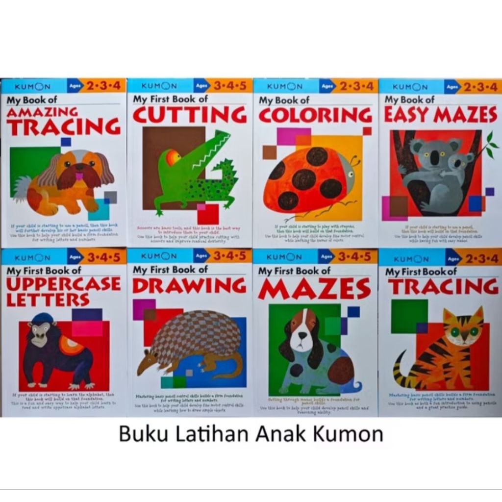 หนังสือ Kumon My First ของการตัด ระบายสี เขาวงกต การติดตาม วาด สมุดฝึกเด็ก