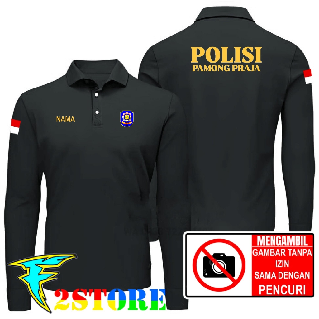 เสื้อยืด Model Collar POLICE - PAMONG PRAJA - SAPOL PP Wangky Shirt Free Name Digital Screen Printin