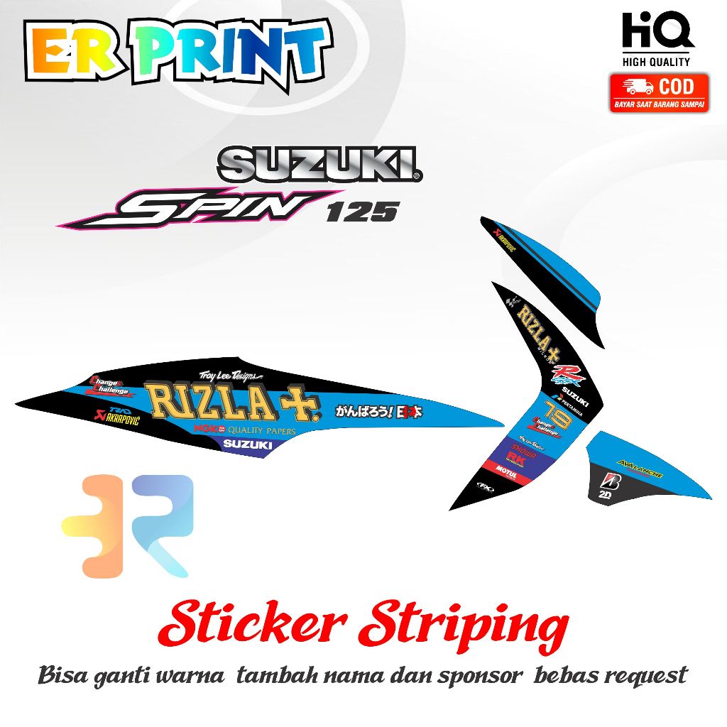 Striping Spin 125 สติ๊กเกอร์ 1 ชุดเต็มขวาซ้าย Rizla Design Variation