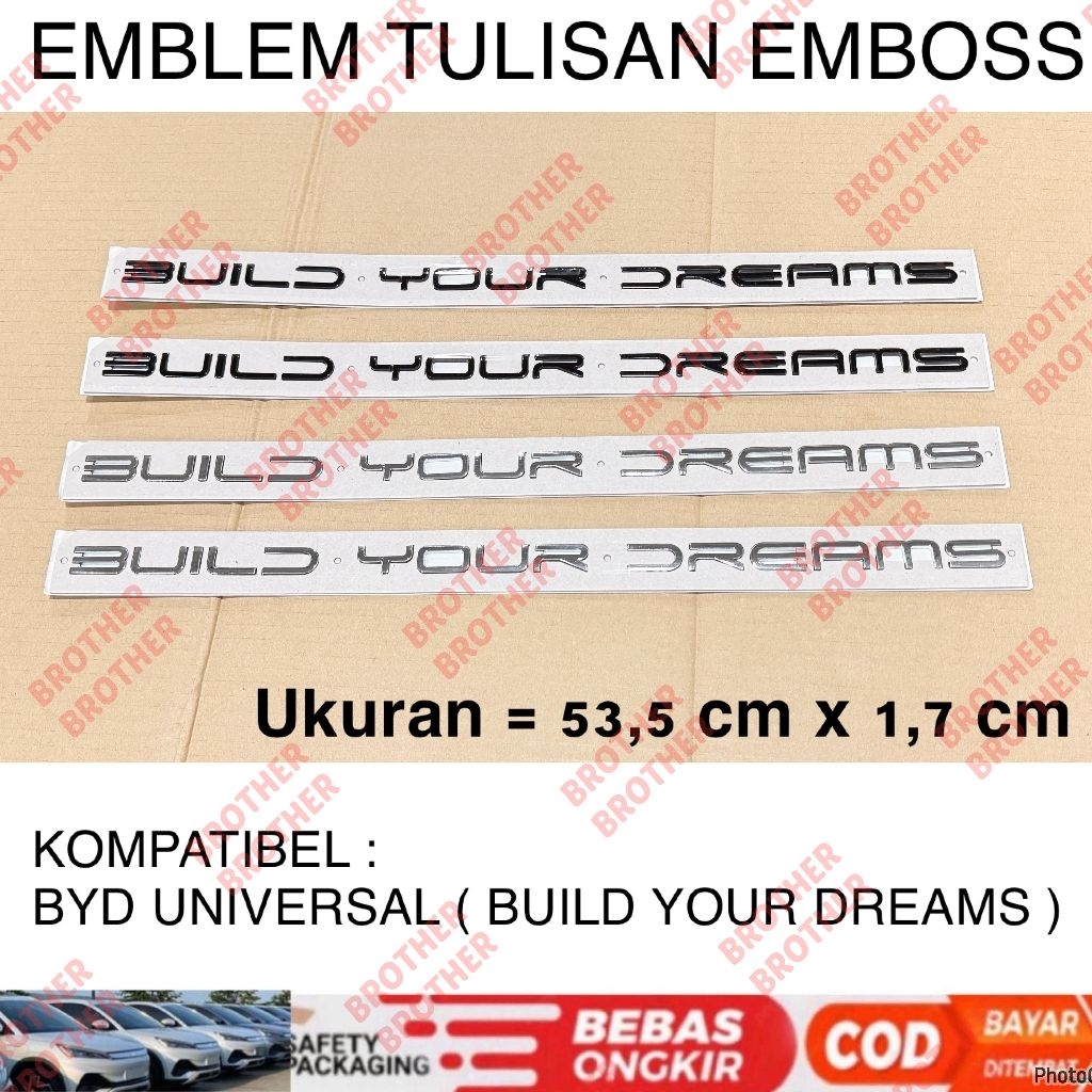 Build Your Dreams BYD Logo Emblem Black - Chrome