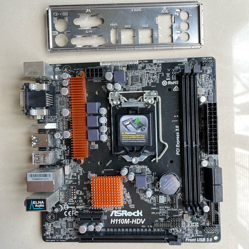ASROCK H110M-HDV LGA 1151 DDR4 GEN6 & GEN7 MICRO ATX เมนบอร์ด
