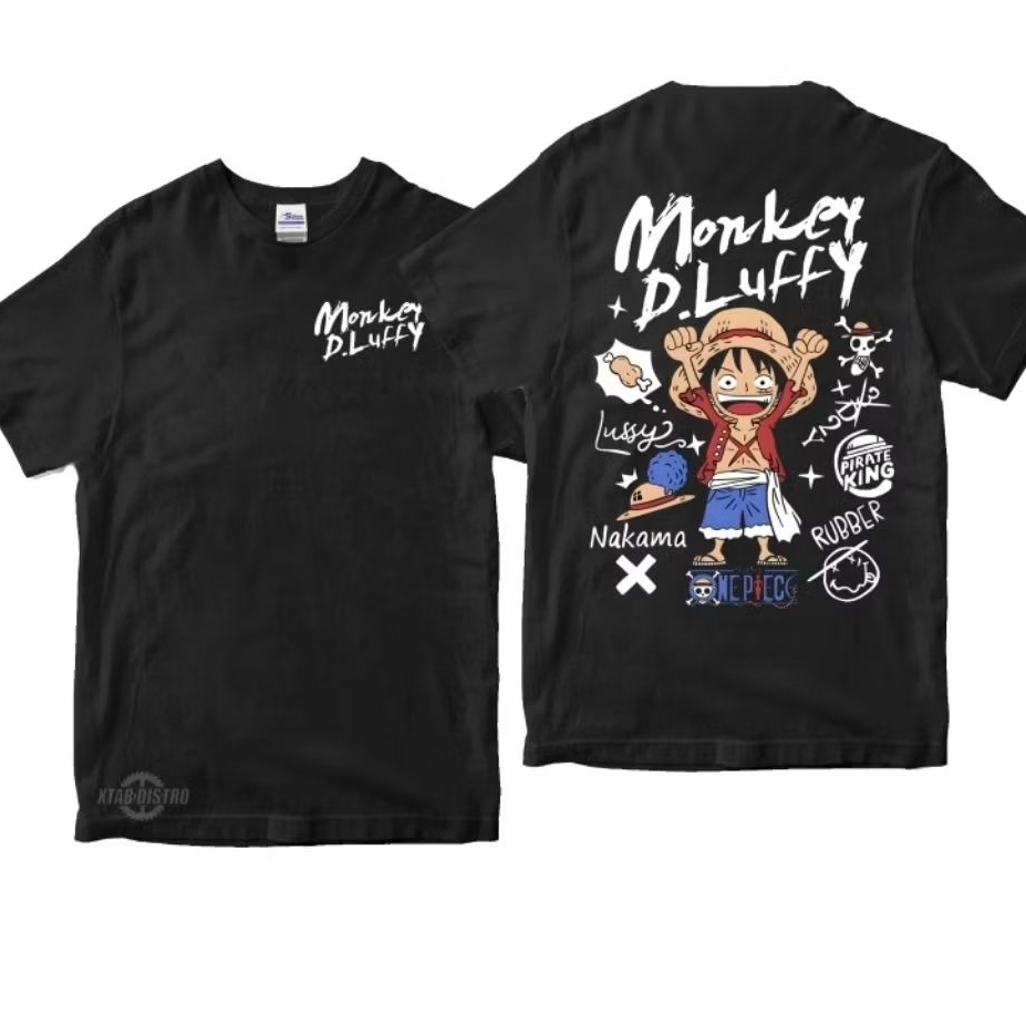 MONKEY D LUFFY LOGO ONE PIECE เสื้อยืดอะนิเมะ onepiece luffy ในตัว plastisol