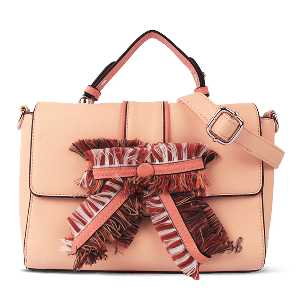 GOSH SHOULDER BAG GOSH BAG PEACH RIBBON TASSEL PINK RIBBON BAG