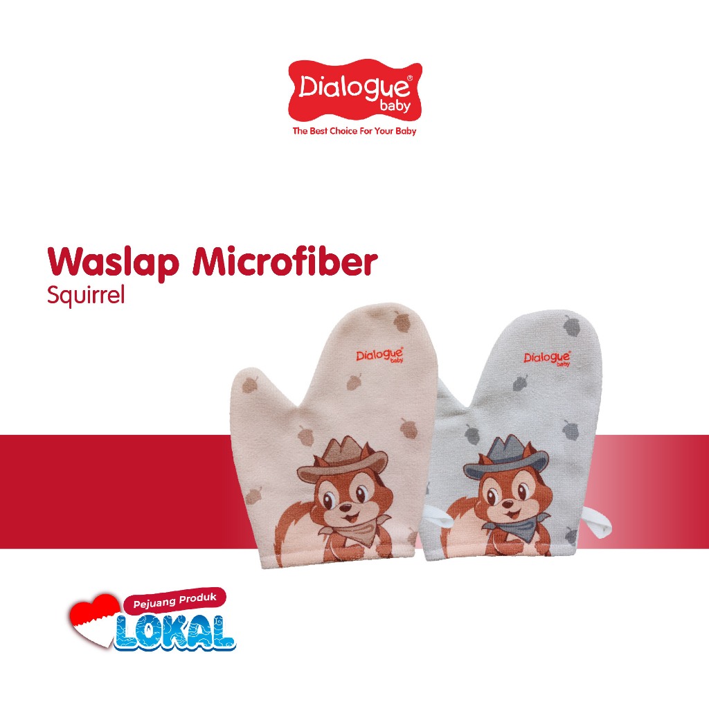 Dialogue Baby Washcloth Microfiber Squirrel Series - DGW1239