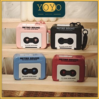 Gantungan Kunci Rekaman Suara Retro / Classical Retro Mini Recorder Keychain Creative Gantungan Kunci Lucu Music Box Aksesoris Tas