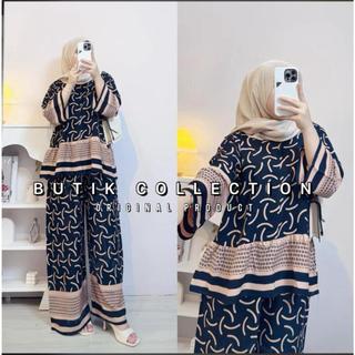 RAFELLA ONESET WANITA SETELAN CELANA MUSLIM RAYON ADEM BUSUI JUMBO MOTIF TERBARU