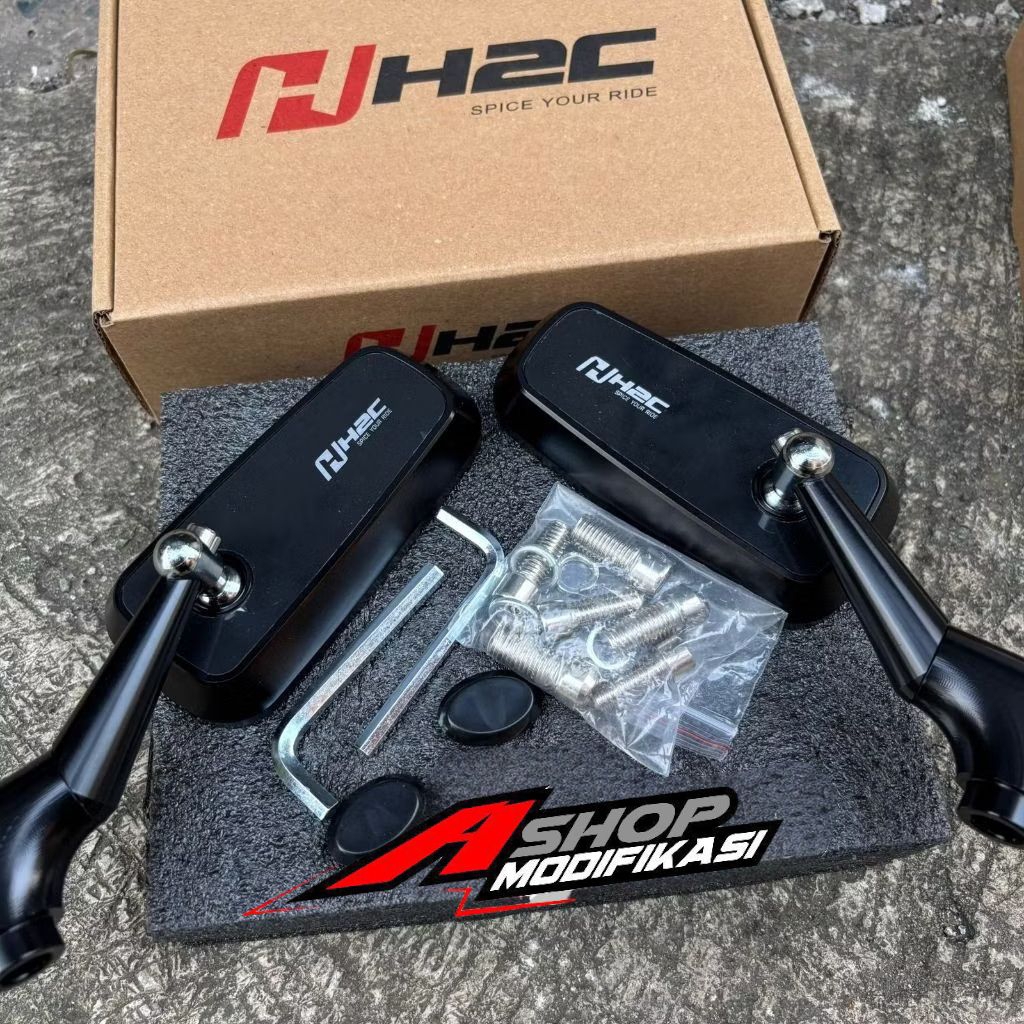 H2C กระจกมองหลัง H2c กระจกมองหลังสีเงินสีดํา