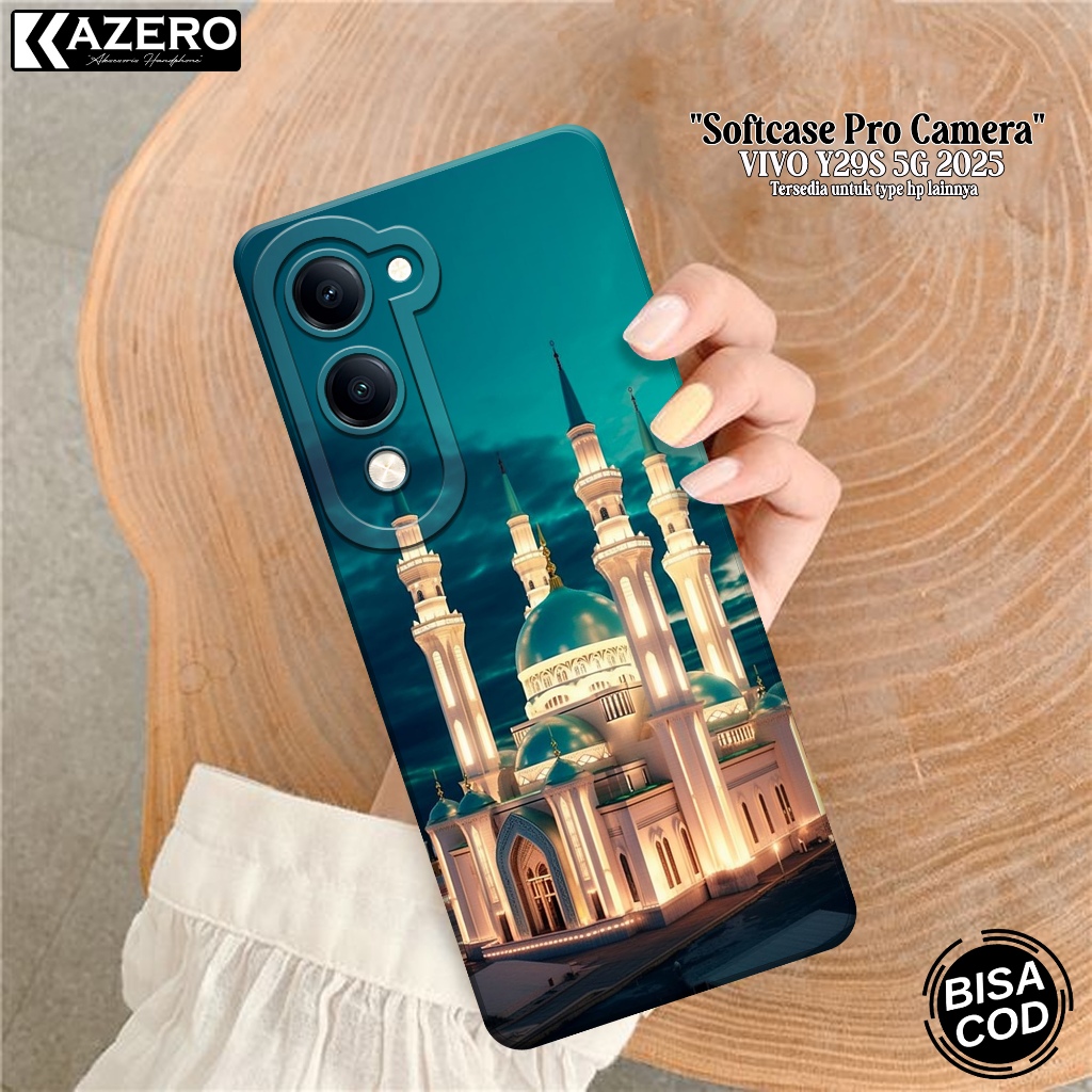 KAZERO - เคสโทรศัพท์ VIVO Y29S 5G 2025 - เคสแฟชั่นมัสยิด - กล้อง Pro - เคส VIVO Y29S 5G 2025 Softcas
