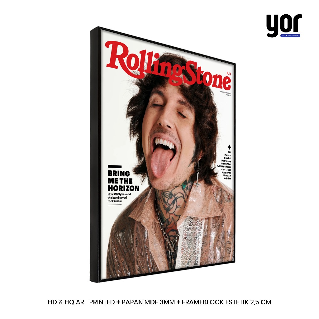 Yordecor Rolling Stone Magazine Cover Poster Frameblock - ตกแต่งผนัง - ตกแต่งห้องสุนทรียศาสตร์ - กรอ