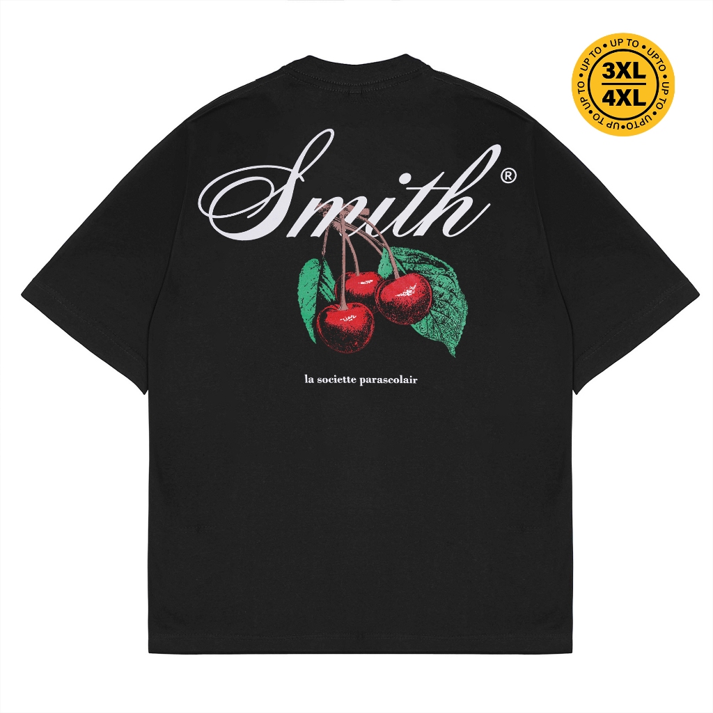 เสื้อยืดโอเวอร์ไซส์ผู้ชาย House of Smith - เสื้อยืดโอเวอร์ไซส์ Cherrys Heavyweight สีดํา 3 - เสื้อยืดโอเวอร์ไซส์