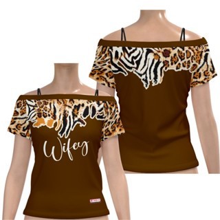 GIRLY FEMININE ปิดไหล่ SABRINA WIFEY BROWN JERSEY ฟรีชื่อและหมายเลขด้านหลัง
