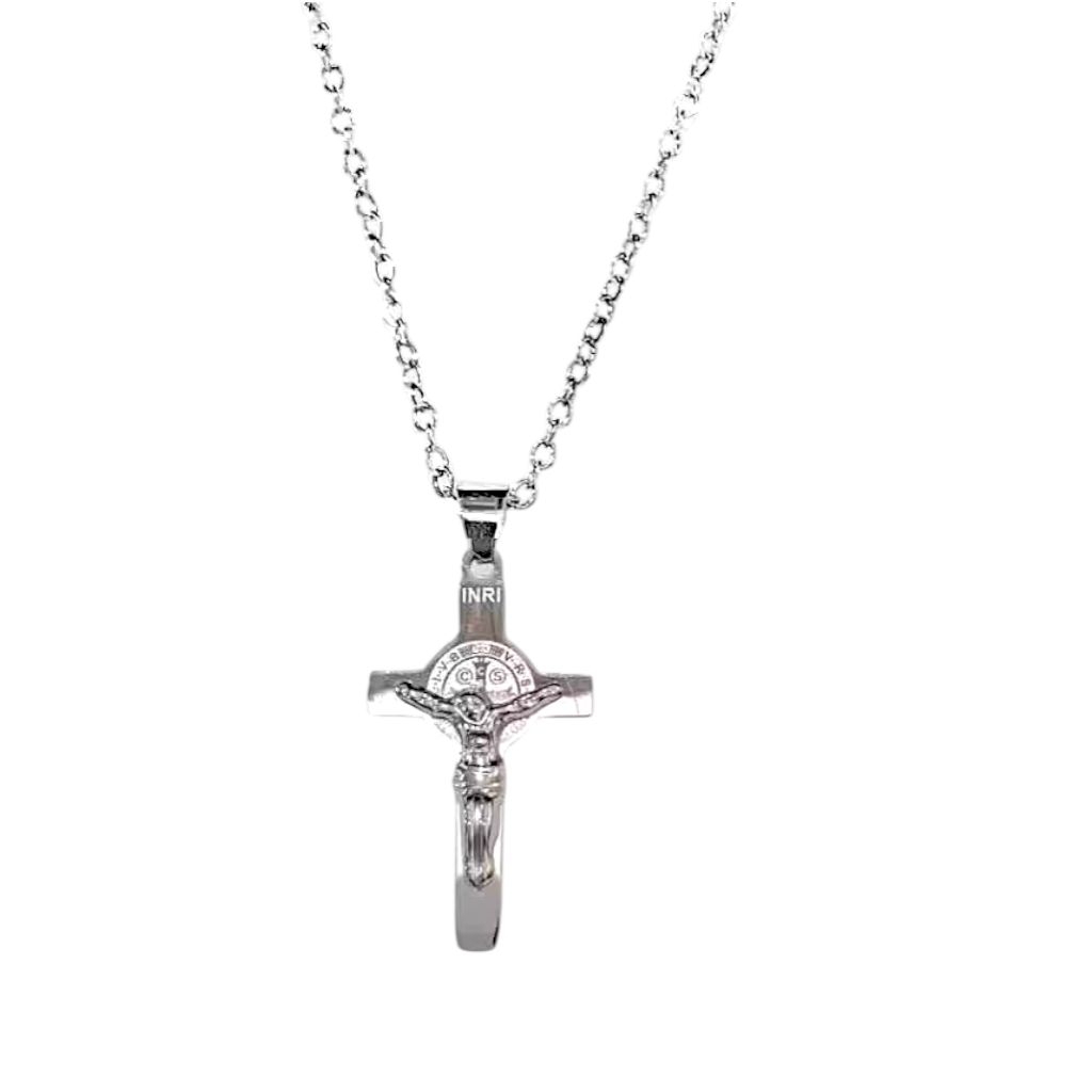 Benedict Cross Necklace 3cm Square P35/2 Titanium - Benedict Cross Necklace - Benedict Cross Pendant