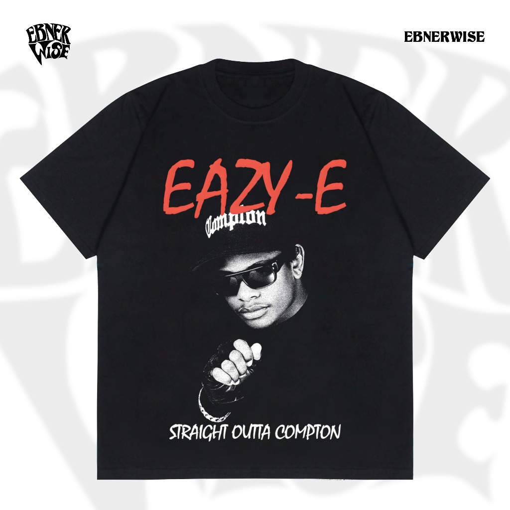 เสื้อยืด Ebnerwise Eazy E เสื้อยืดสีดําสําหรับผู้ชายและผู้หญิง