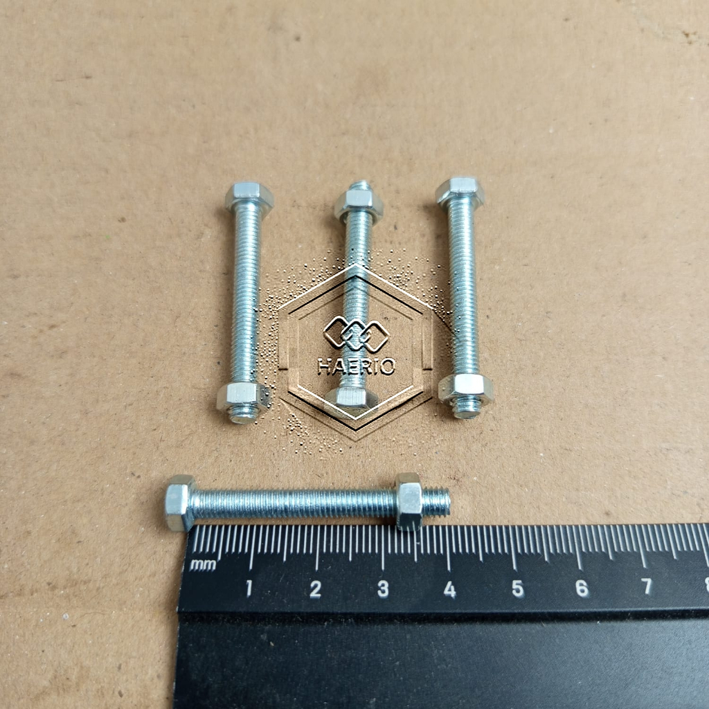 M5X40 (4 ซม.) สีขาว HEXAGON NUT BOLT FULL THREAD BMP M5 X 40 LENGTH 4 CM BODY DIAMETER 5MM สีขาว BOL