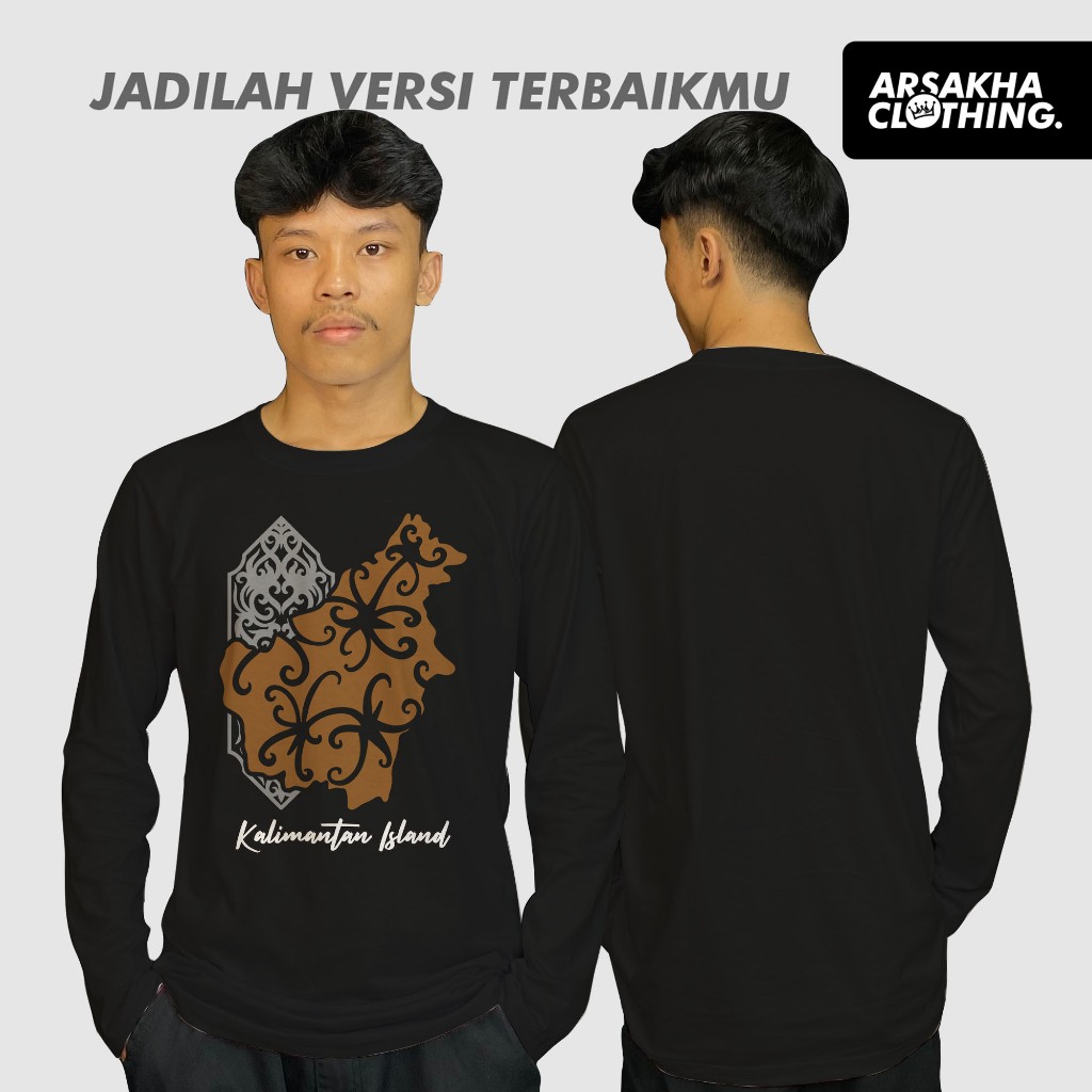 Kalimantan Island Dayak Culture เสื้อยืดแขนยาว, Karun Combed 30s Distro Shirt by Arsakha Clothing