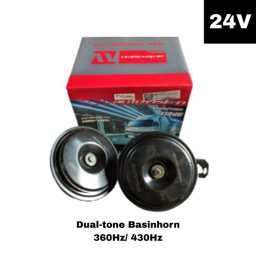 Autovision SonicPrime 24V Dualtone ฮอร์นอ่างล้างหน้า 360Hz/430Hz - แตรรถบรรทุกรถยนต์เดิม