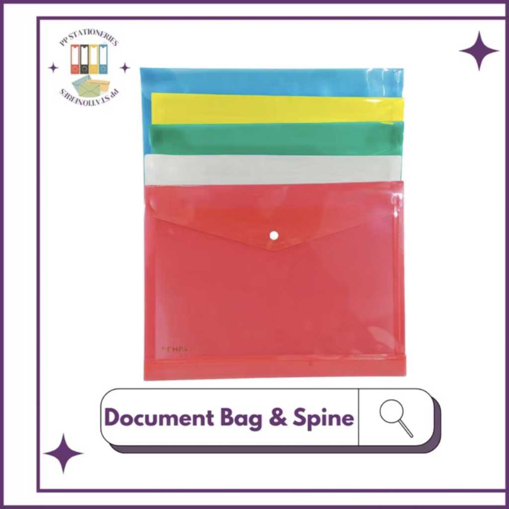 Penpal Document Bag & Spine / Jumbo Button Folder จํานวน 1 ชิ้น (PL-803)