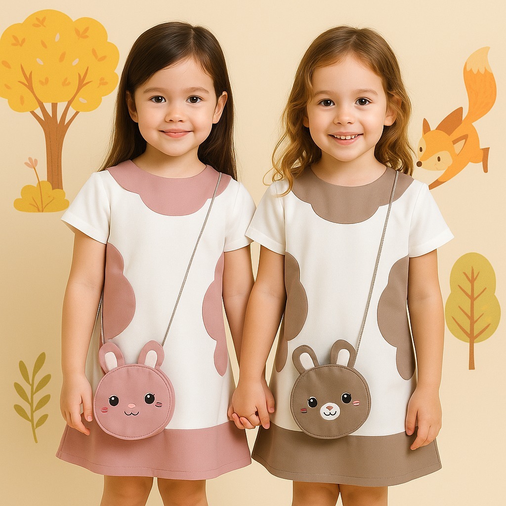 YUFFIE - ชุดเดรสเด็กผู้หญิงน่ารักสําหรับ Eid 2026 Ramadan Scuba 1-8 ปี 4231